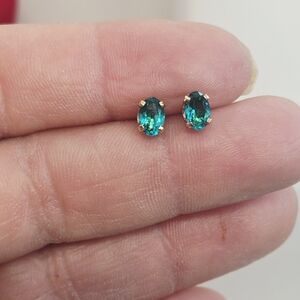 14k Elegant Teal Stud Earrings
